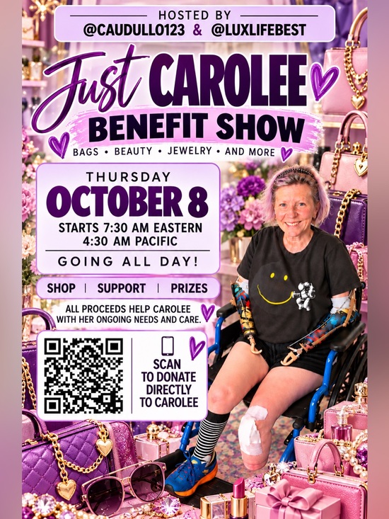 Coach Handbags - @JustCarolee Benefit Share Show - we are live flyer Thursday Oct 8th 730 am